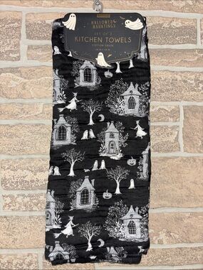 Envogue Black and White Halloween Kitchen Towels -